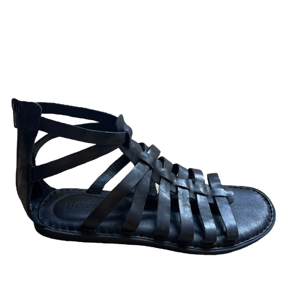 Born Black leather gladiator sandals summer 10 M, US 10, EU 41